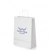 Bolsas de papel con asas rizadas y logo